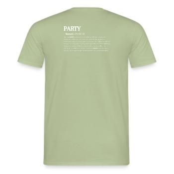 Définition du parti - T-shirt homme - vert sauge - Dos - AI Model Male 178 light (178cm)
