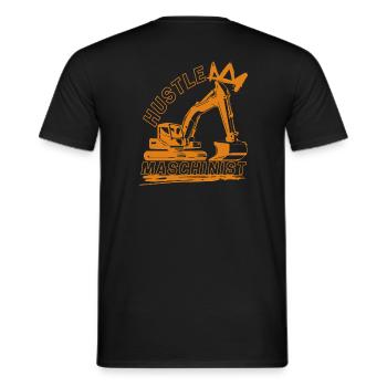Hustle Maschinist - Männer T-Shirt - Schwarz - Hinten - AI Model Male 178 light (178cm)