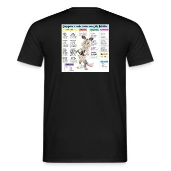 Conjuguons le verbe freiner avec Lazy Manikou - T-shirt homme - noir - Dos - AI Model Male 178 light (178cm)