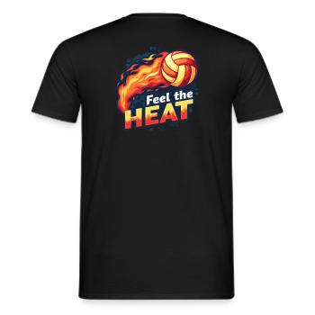 Feuer Volleyball | Feel the Heat | Sportdesign - Männer T-Shirt - Schwarz - Hinten - AI Model Male 178 light (178cm)