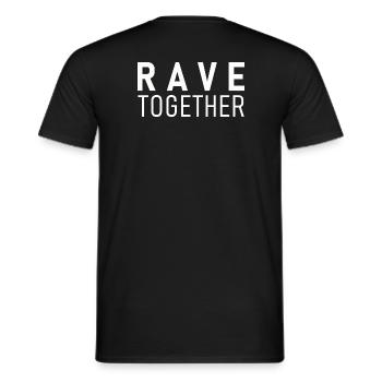 Rave Together - Men's T-Shirt - black - Back - AI Model Male 178 light (178cm)