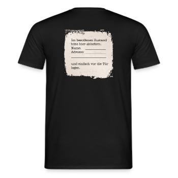 im besoffenem Zustand bitte hier abgeben - Männer T-Shirt - Schwarz - Hinten - AI Model Male 178 light (178cm)