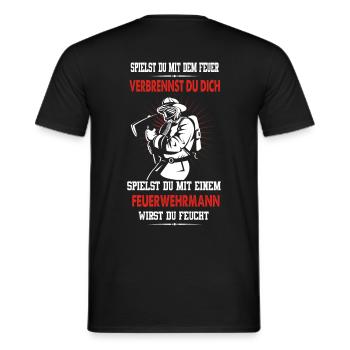 Feuerwehr feucht - Männer T-Shirt - Schwarz - Hinten - AI Model Male 178 light (178cm)