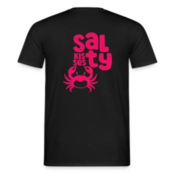 Baisers salés – Crabe et côte - T-shirt homme - noir - Dos - AI Model Male 178 light (178cm)