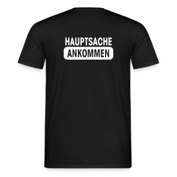 Hauptsache Ankommen - Marathon Laufen Läufer - Men's T-Shirt - black - Back - AI Model Male 178 light (178cm)