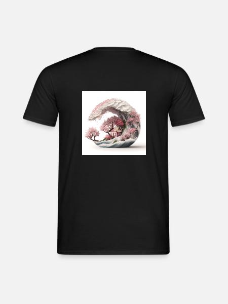 Vague de Sakura V1 - T-shirt homme - noir