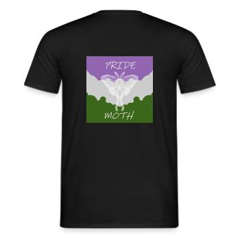PAPILLON DE LA FIERTÉ GENDERQUEER - T-shirt homme - noir - Dos - AI Model Male 178 light (178cm)