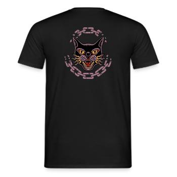 Style de tatouage de chat sauvage - T-shirt homme - noir - Dos - AI Model Male 178 light (178cm)