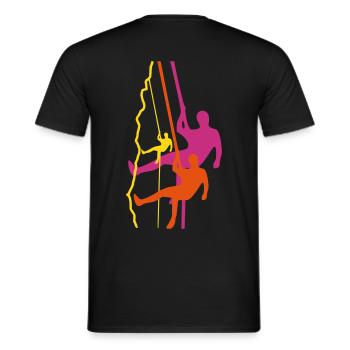 Grimpeur descente en rappel - T-shirt homme - noir - Dos - AI Model Male 178 light (178cm)
