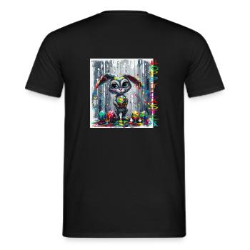 Easter bunny at work - Men's T-Shirt - black - Back - AI Model Male 178 light (178cm)