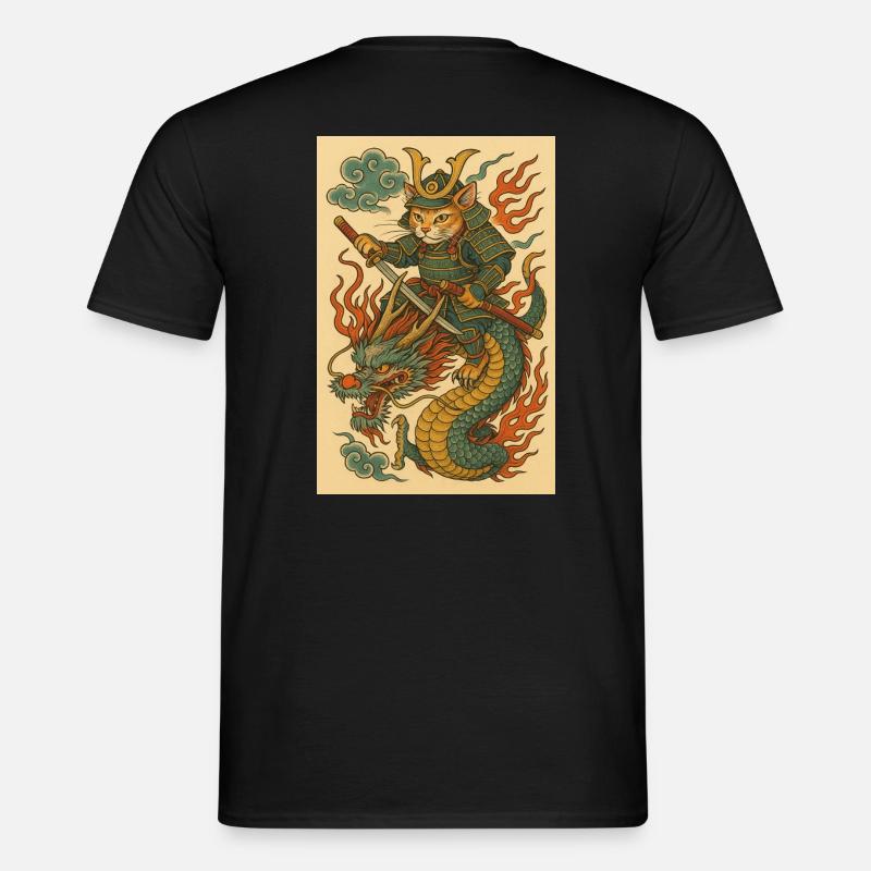 Geist eines Kriegers im Drachenkampf - Männer T-Shirt - Schwarz