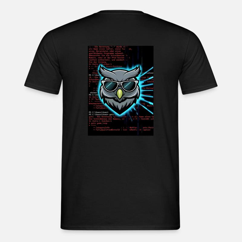 CMD Code Matrix Eule - Männer T-Shirt - Schwarz