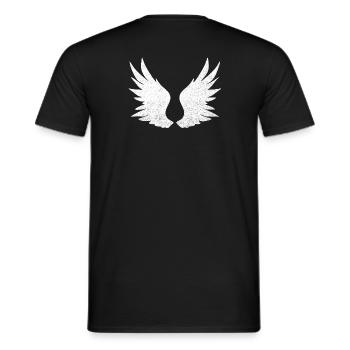 Angel wings, white wings - Men's T-Shirt - black - Back - AI Model Male 178 light (178cm)