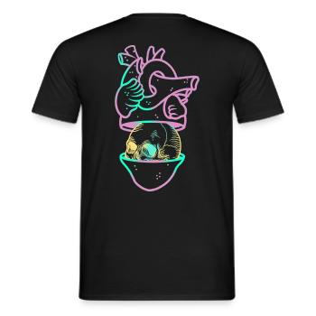 Heart Skull 2 mauve - T-shirt homme - noir - Dos - AI Model Male 178 light (178cm)