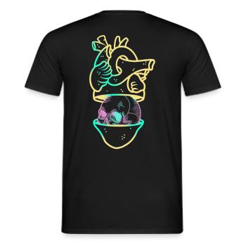 Heart Skull 2 yellow - T-shirt homme - noir - Dos - AI Model Male 178 light (178cm)