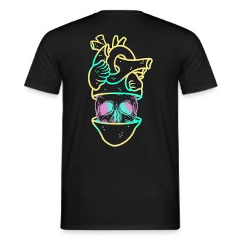 Heart Skull 3 yellow - T-shirt homme - noir - Dos - AI Model Male 178 light (178cm)