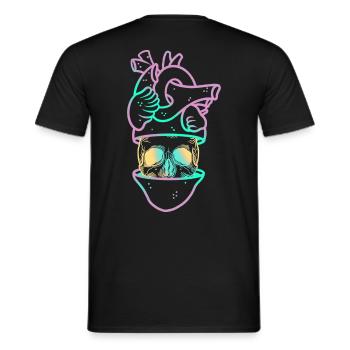 Heart Skull 3 mauve - T-shirt homme - noir - Dos - AI Model Male 178 light (178cm)