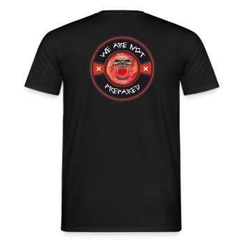 We are not Prepared Logo - Männer T-Shirt - Schwarz - Hinten - AI Model Male 178 light (178cm)