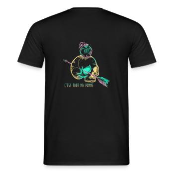 Skull Apple yellow - T-shirt homme - noir - Dos - AI Model Male 178 light (178cm)