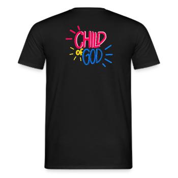 Child of God - Christian design - colorful - Men's T-Shirt - black - Back - AI Model Male 178 light (178cm)