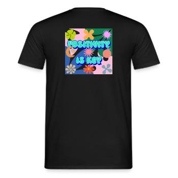 Positivity is key - Männer T-Shirt - Schwarz - Hinten - AI Model Male 178 light (178cm)