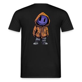 fantasy kreatur mit lächeln violett - Männer T-Shirt - Schwarz - Hinten - AI Model Male 178 light (178cm)