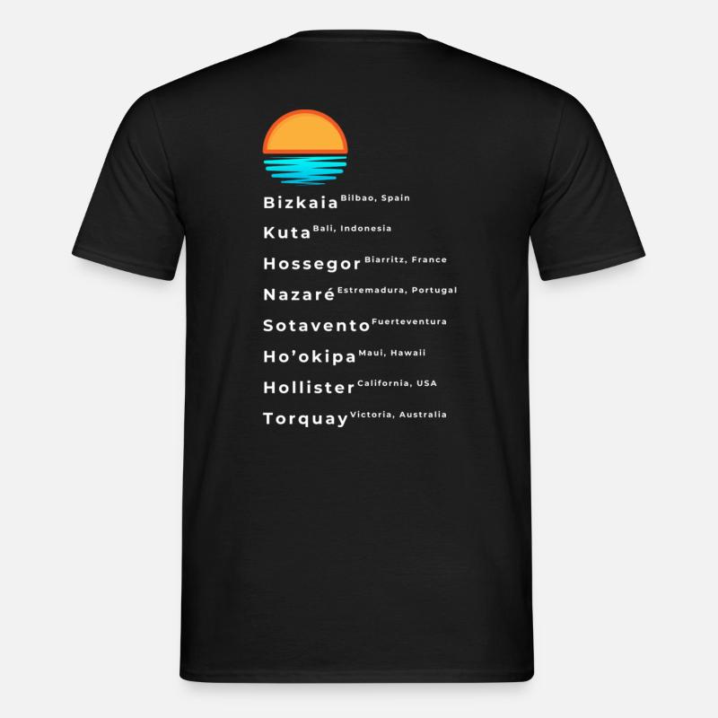 Bekannte Surf Spots Liste - Männer T-Shirt - Schwarz