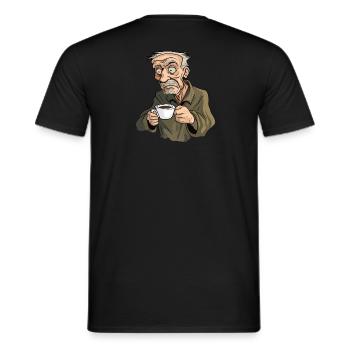 Des fesses avec un café à la main - T-shirt homme - noir - Dos - AI Model Male 178 light (178cm)