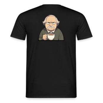 Cooler Opa mit einem Kaffee - Männer T-Shirt - Schwarz - Hinten - AI Model Male 178 light (178cm)