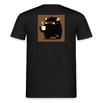 Coffee - Monster with Horns - Men's T-Shirt - black - Back - AI Model Male 178 light (178cm)