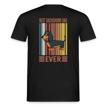 Dachshund Dad Dackel Geschenk - Männer T-Shirt - Schwarz - Hinten - AI Model Male 178 light (178cm)