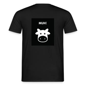 Muh Kuh - Männer T-Shirt - Schwarz - Hinten - AI Model Male 178 light (178cm)