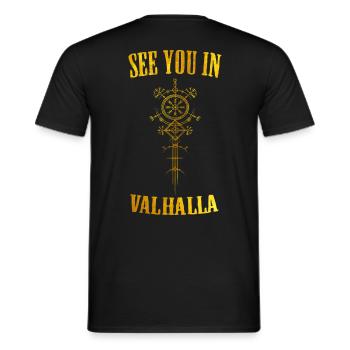 Viking Runes Nordic Valhalla - Men's T-Shirt - black - Back - AI Model Male 178 light (178cm)