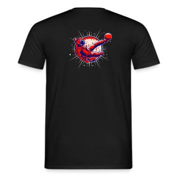 Astronaut Football Kick - Men's T-Shirt - black - Back - AI Model Male 178 light (178cm)