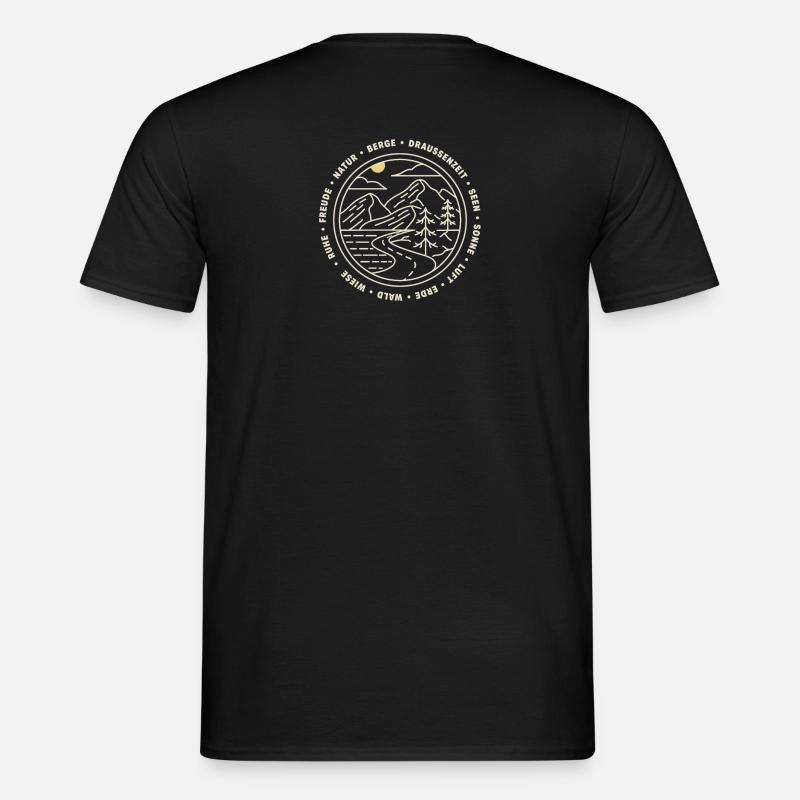draussenzeit creme - Männer T-Shirt - Schwarz