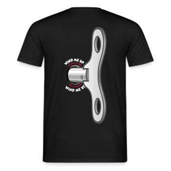 Wind me up - Men's T-Shirt - black - Back - AI Model Male 178 light (178cm)