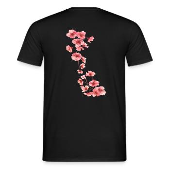 Sakura - Japanese cherry blossom - Men's T-Shirt - black - Back - AI Model Male 178 light (178cm)