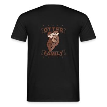 Otter Family, Kinder. Geschenk, Geschenkidee - Männer T-Shirt - Schwarz - Hinten - AI Model Male 178 light (178cm)