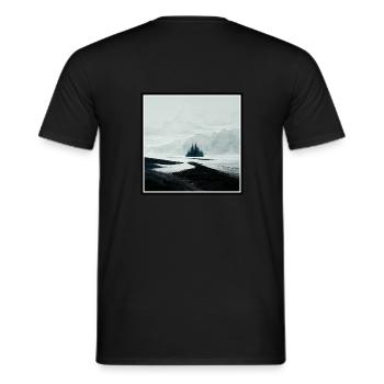 Lonely landscape - Men's T-Shirt - black - Back - AI Model Male 178 light (178cm)
