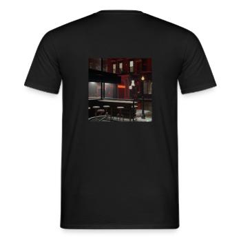 A snowy night in new york empty bar - Männer T-Shirt - Schwarz - Hinten - AI Model Male 178 light (178cm)