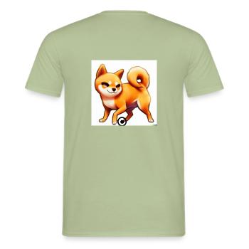 Cute Shiba Inu - Männer T-Shirt - Sage - Hinten - AI Model Male 178 light (178cm)