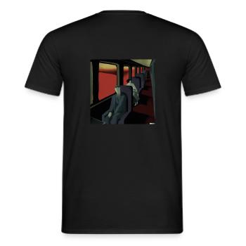 We all sit in the same train by Edward Hopper - Männer T-Shirt - Schwarz - Hinten - AI Model Male 178 light (178cm)
