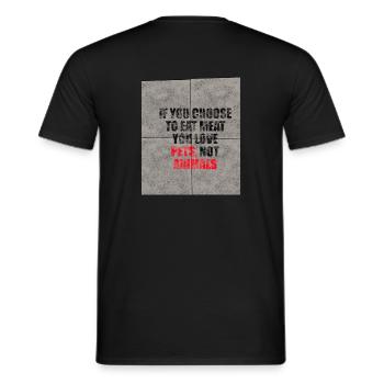 If you eat meat - Männer T-Shirt - Schwarz - Hinten - AI Model Male 178 light (178cm)