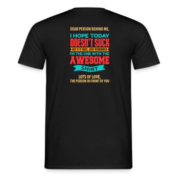 Chère personne derrière moi Pensée positive - T-shirt homme - noir - Dos - AI Model Male 178 light (178cm)