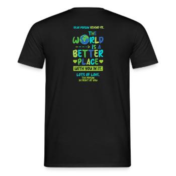 dear person behind me postives denken - Männer T-Shirt - Schwarz - Hinten - AI Model Male 178 light (178cm)