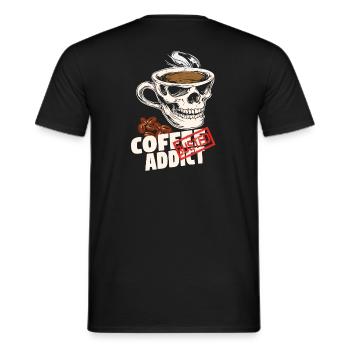 coffe addict busted Kaffeebohne - Männer T-Shirt - Schwarz - Hinten - AI Model Male 178 light (178cm)