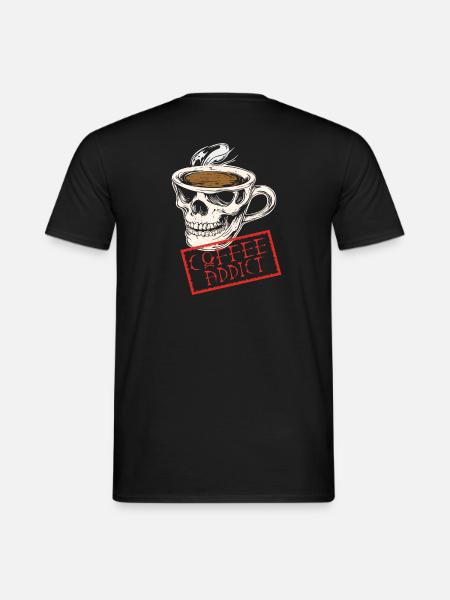 Coffee addict busted - Männer T-Shirt - Schwarz