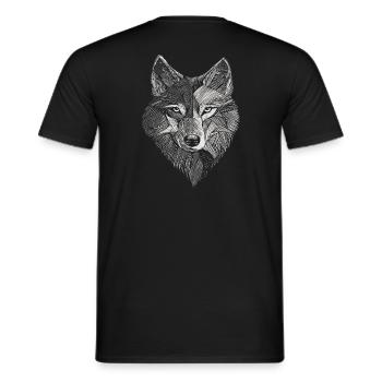 Wolf Stick Pattern Husky - Men's T-Shirt - black - Back - AI Model Male 178 light (178cm)
