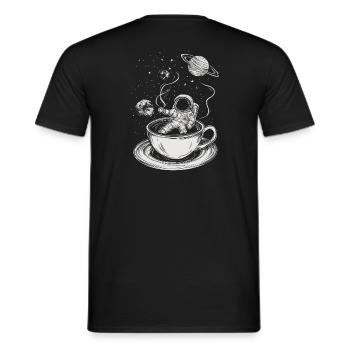 Kaffee im All - Männer T-Shirt - Schwarz - Hinten - AI Model Male 178 light (178cm)