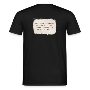 wer eine Schraube locker hat - Spielraum im Leben - Männer T-Shirt - Schwarz - Hinten - AI Model Male 178 light (178cm)